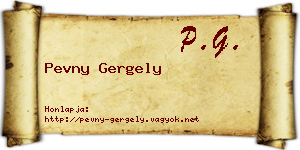 Pevny Gergely névjegykártya